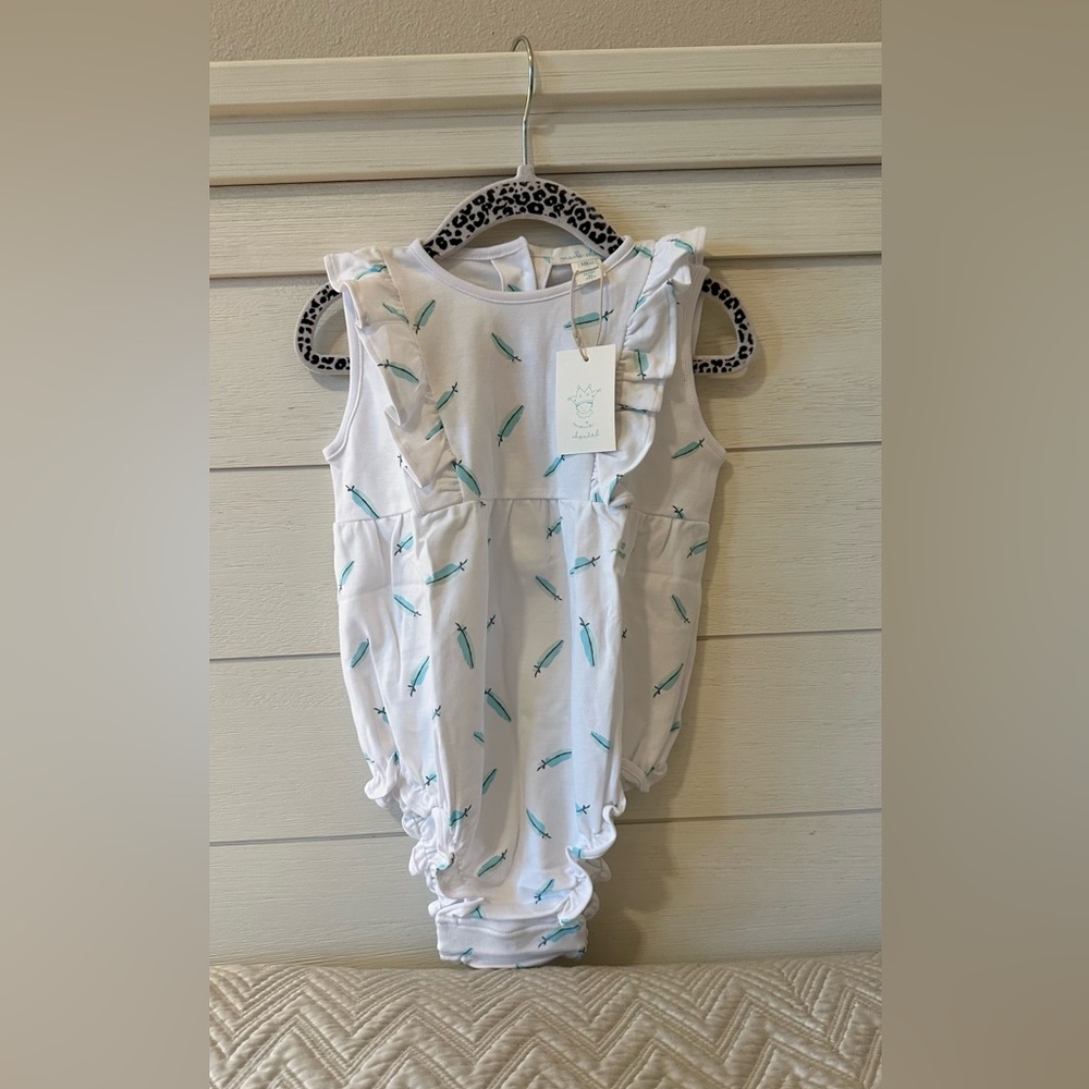 Marie Chantal Super Soft Romper - Aqua - Size: 18M - New With Tags